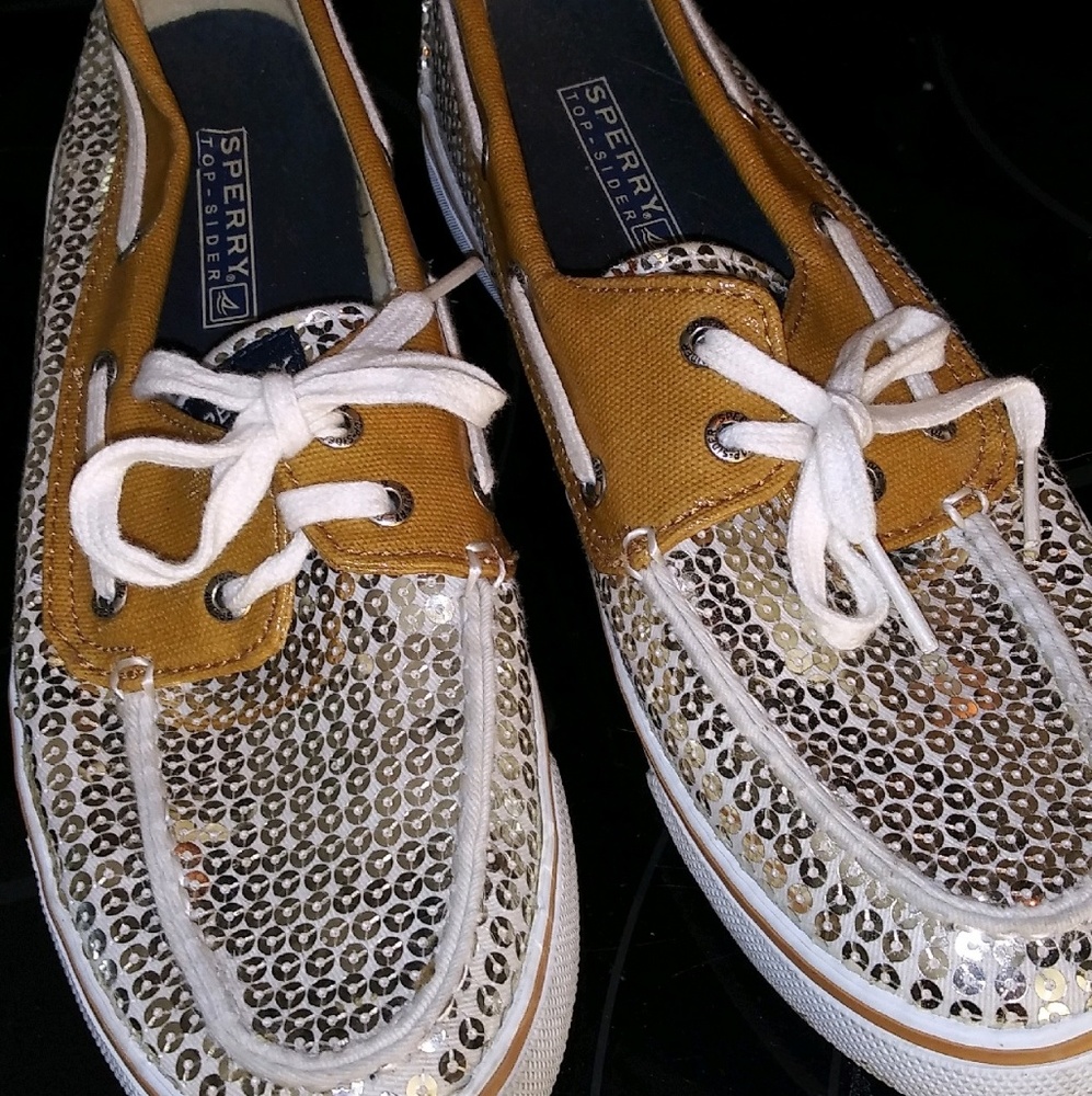 🏖 Sperry Bahama Sequin Top Siders - Size 8.5 🏖